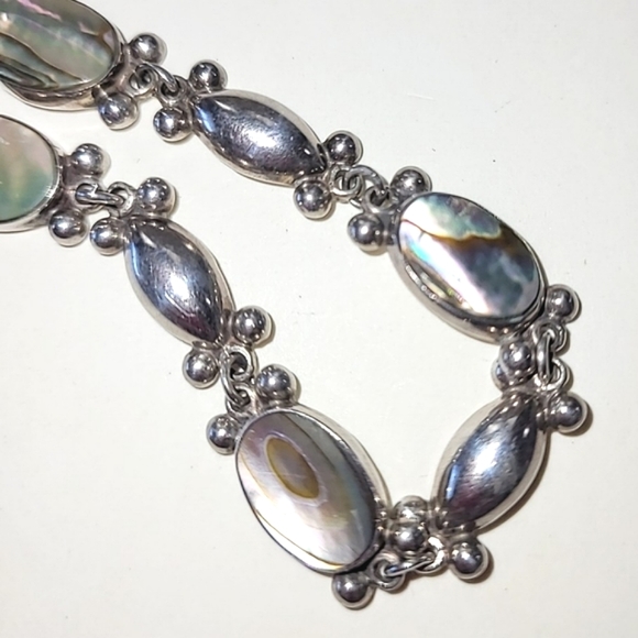 PARRA - HORACIO DE LA PARRA STERLING SILVER & ABALONE BRACELET - Picture 4 of 9